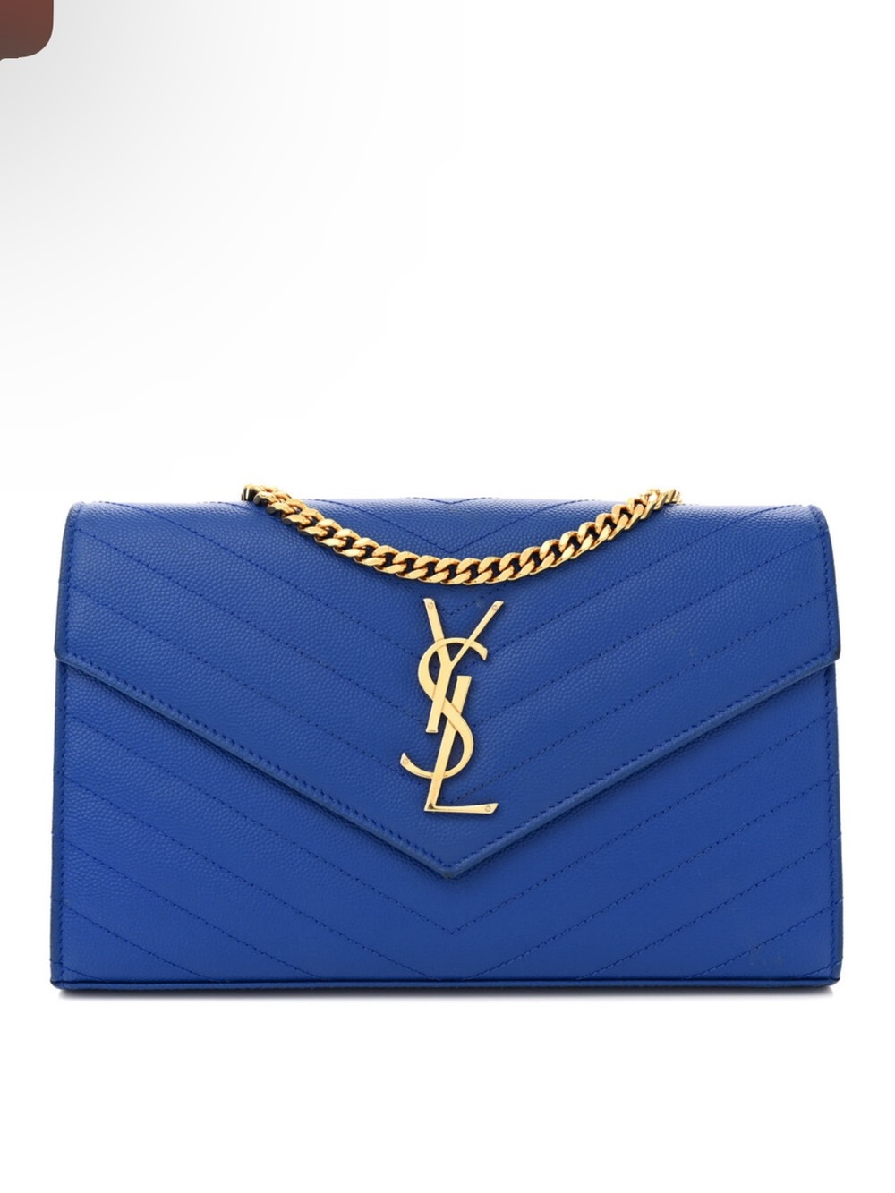 Saint Laurent YSL Envelope Crossbody Bag Electric Blue - Picture 2 of 12